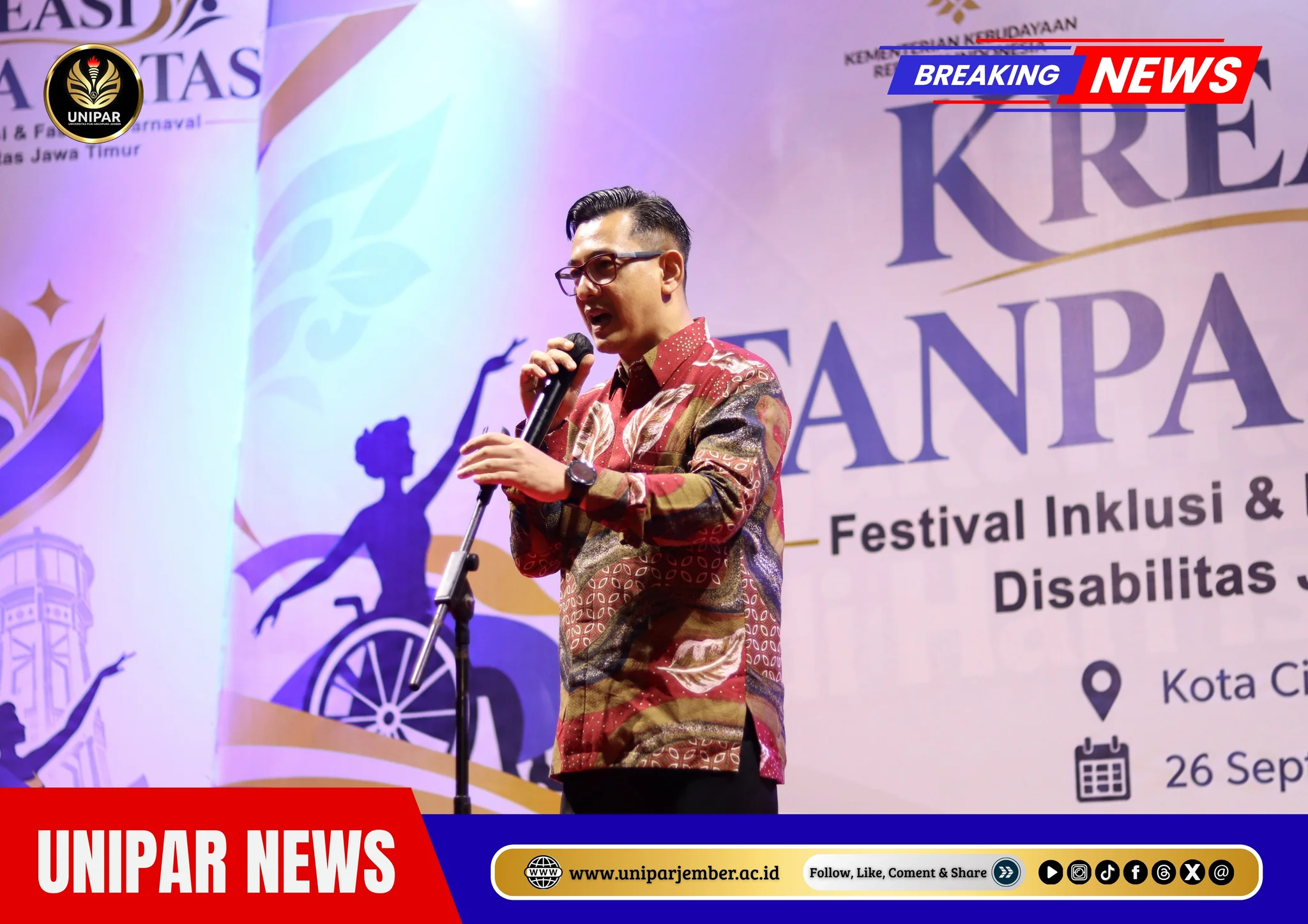 UNIPAR JEMBER Dukung Penuh Pentas Kreasi Tanpa Batas, Festival Inklusi Jawa Timur 2026 Disabilitas Berkarya, Berkreasi, dan Menginspirasi