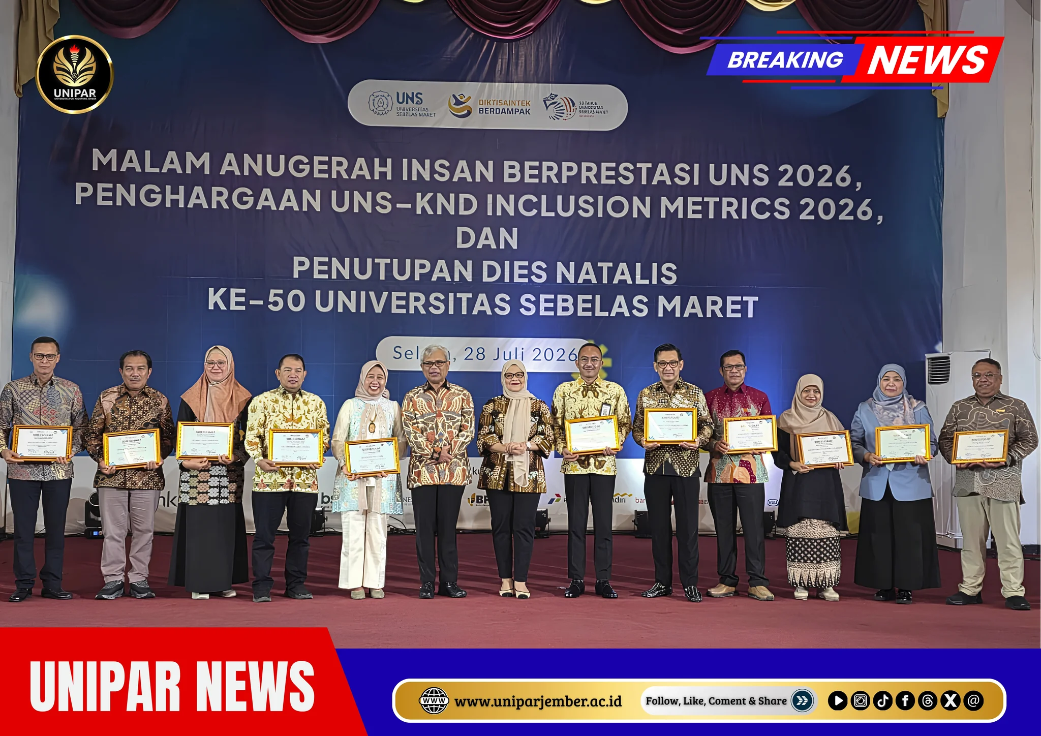 UNIPAR Raih Penghargaan UNS–KND Inclusion Metric 2026, Bukti Komitmen sebagai Kampus Inklusi