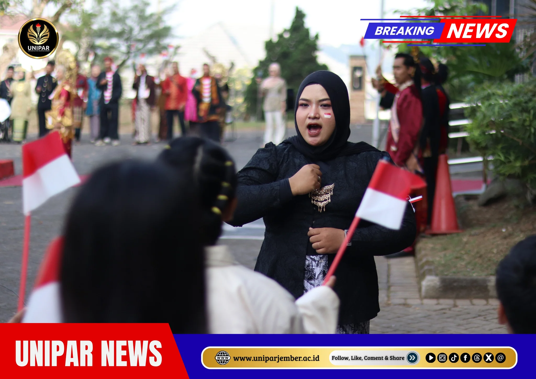 UNIPAR Jember Gelar Upacara HUT ke-81 Kemerdekaan RI, Semarakkan Persatuan dalam Balutan Busana Adat Nusantara