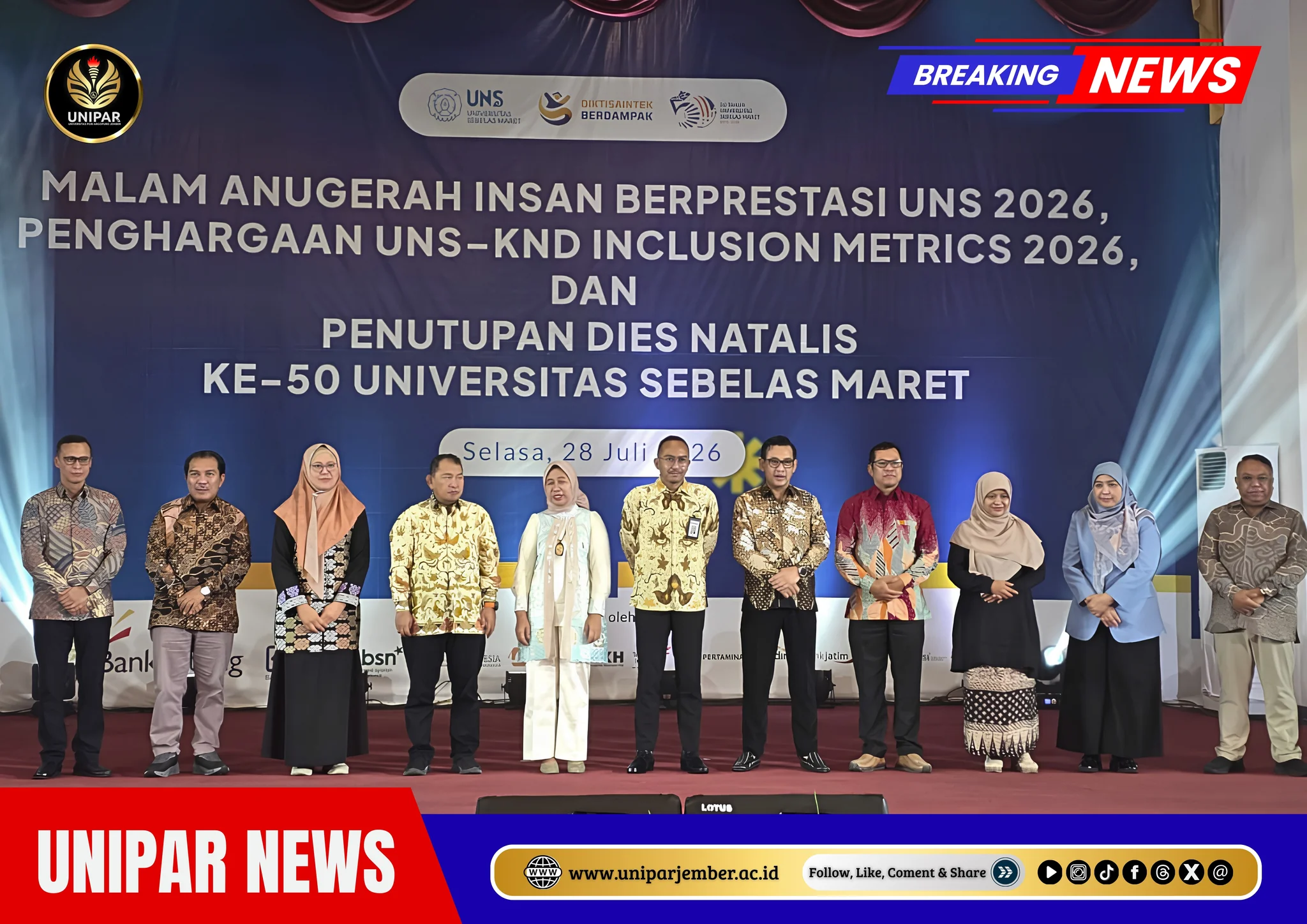 UNIPAR Raih Penghargaan UNS–KND Inclusion Metric 2026, Bukti Komitmen sebagai Kampus Inklusi