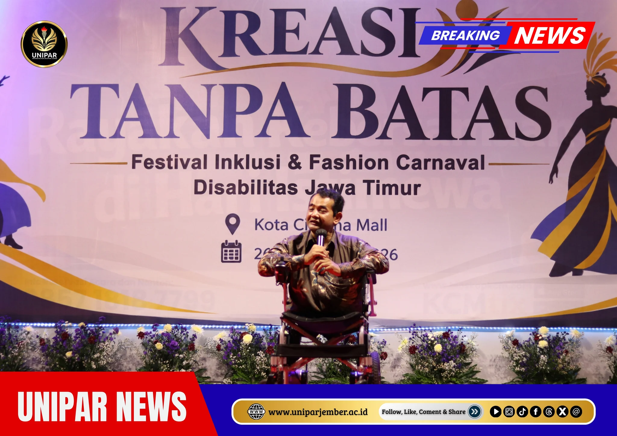 UNIPAR JEMBER Dukung Penuh Pentas Kreasi Tanpa Batas, Festival Inklusi Jawa Timur 2026 Disabilitas Berkarya, Berkreasi, dan Menginspirasi